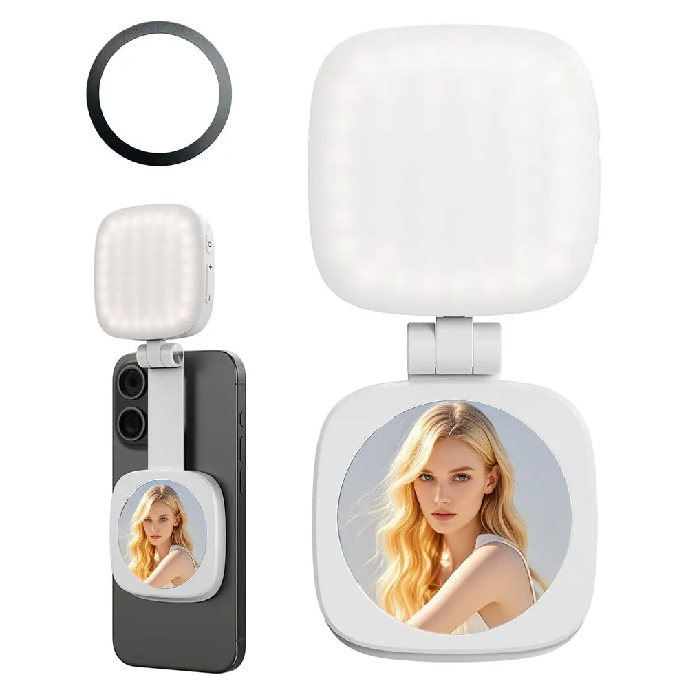 Selfie Fill Light With Magnetic,Attachment For Mobile Phone,Beauty Camera Enhancer,Fill Ring Light with Mirror for Photography