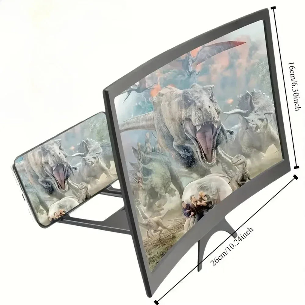 10/12 Inch/Phone Screen 3D HD Magnifier Movie Video Amplifier Holder Enlarger Screen Smart Phone Magnifying Curved Screen