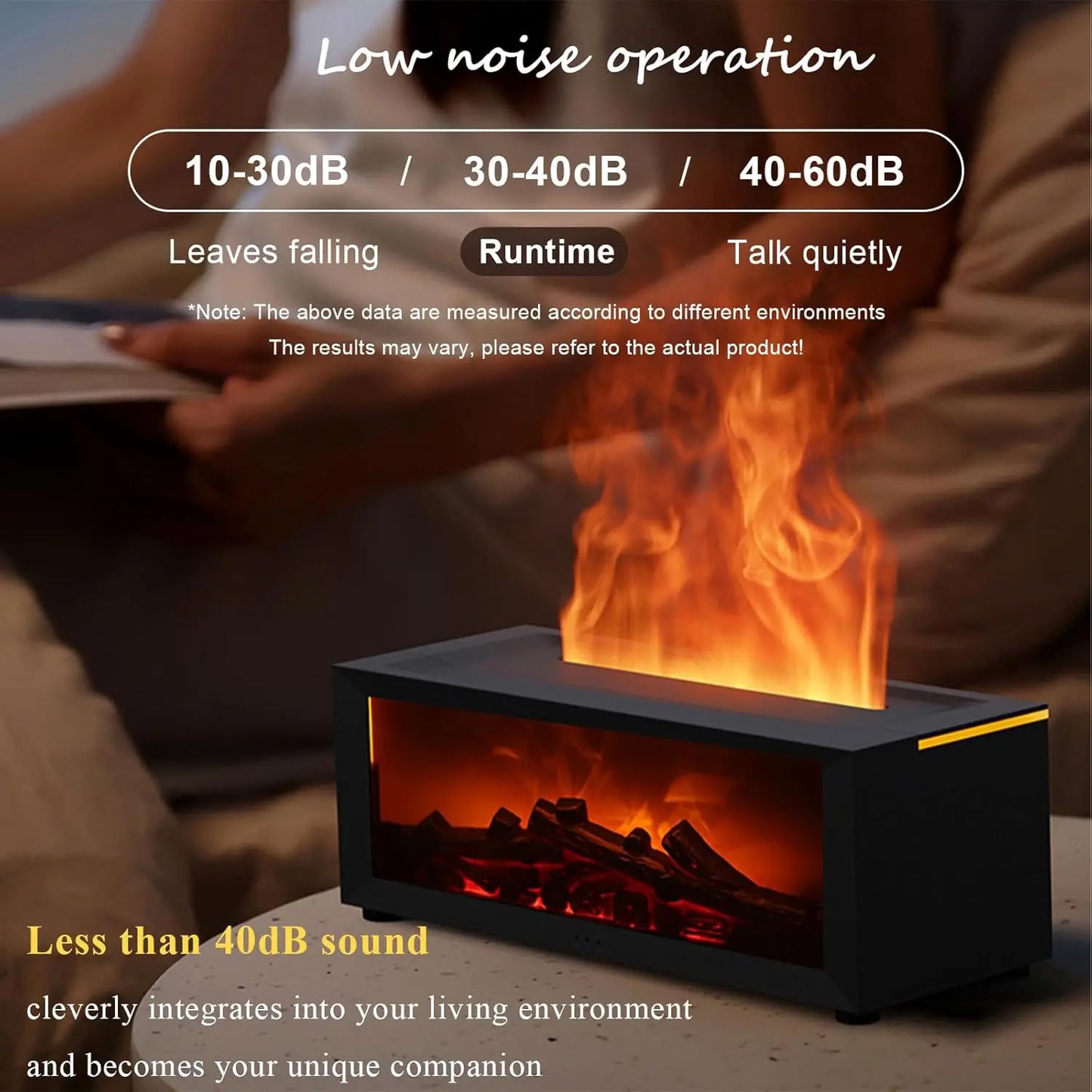 Fireplace Diffuser, Fireplace Diffusers for Essential Oils, Mini Flame Wireless Aromatherapy Fireplace Humidifier Aroma Oil Diff