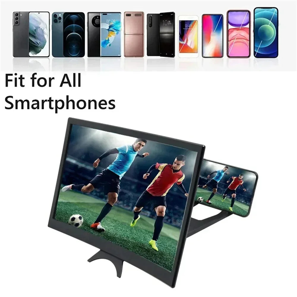10/12 Inch/Phone Screen 3D HD Magnifier Movie Video Amplifier Holder Enlarger Screen Smart Phone Magnifying Curved Screen